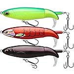 TRUSCEND Fishing Lures with BKK Hooks, Whopper Fishing Lures for Freshwater or Saltwater, Floating Lure for Bass Catfish Pike, Fishing Wobble Surface Bass Bait Teasers Fishing Gifts for Men