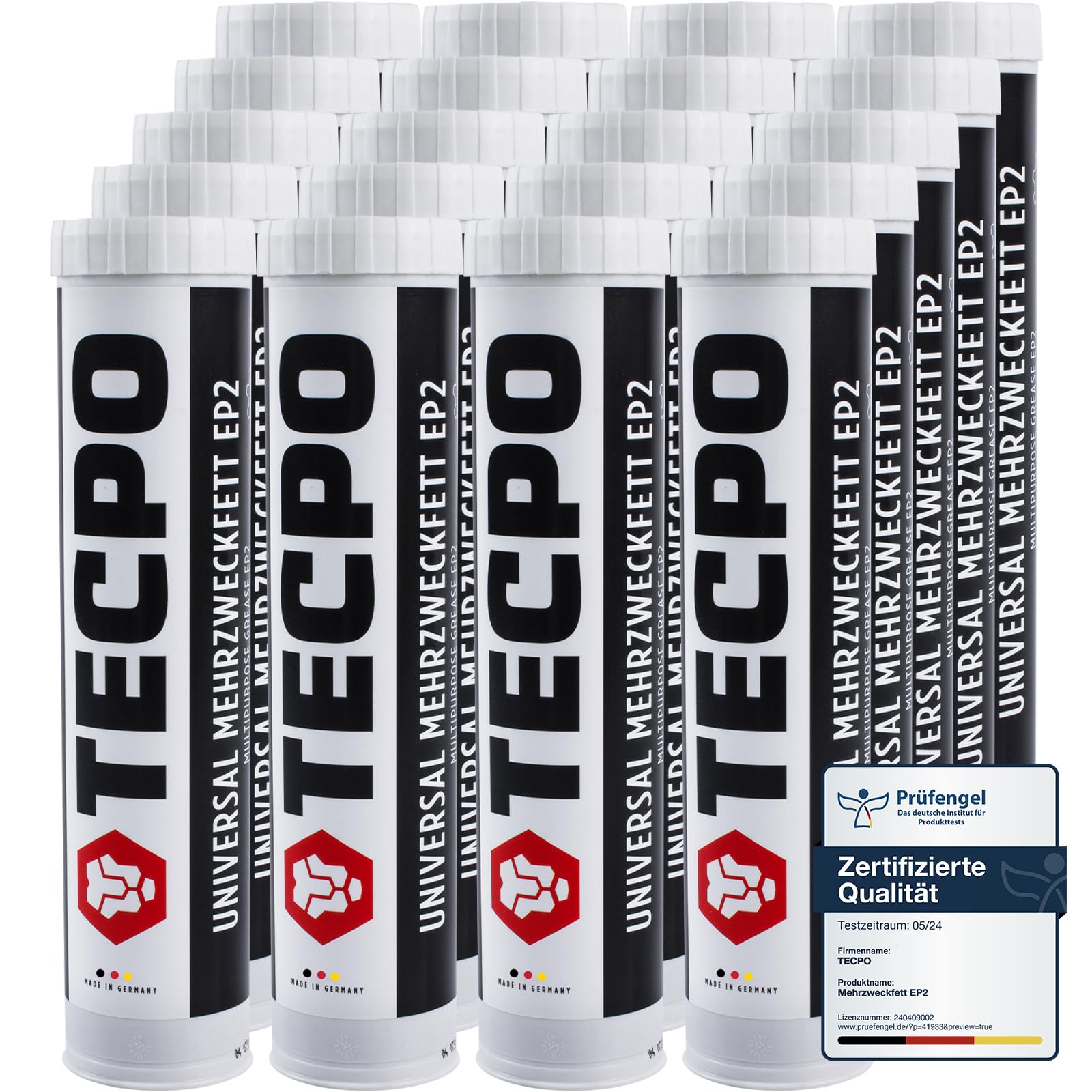TECPO - Grasa universal multiusos (400 g), cartucho de grasa de litio, grasa universal, lubricación de coche, resistente al agua