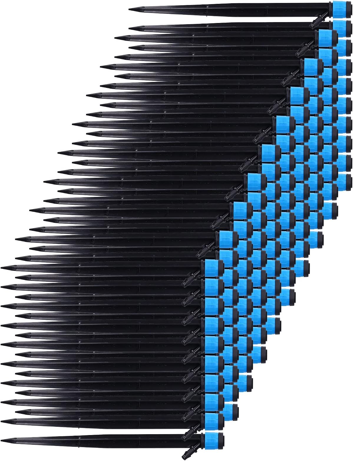 Kadimendium Drip Irrigation Emitters 360 Degree Adjustable Sprinkler Head for 4/7mm Tube, 100Pcs/Bag Universal Dripper for Garden Plant Micro Irrigation
