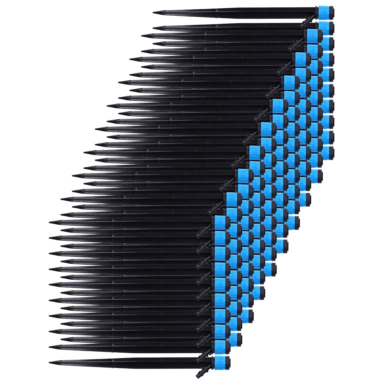 Kadimendium Drip Irrigation Emitters 360 Degree Adjustable Sprinkler Head for 4/7mm Tube, 100Pcs/Bag Universal Dripper for Garden Plant Micro Irrigation