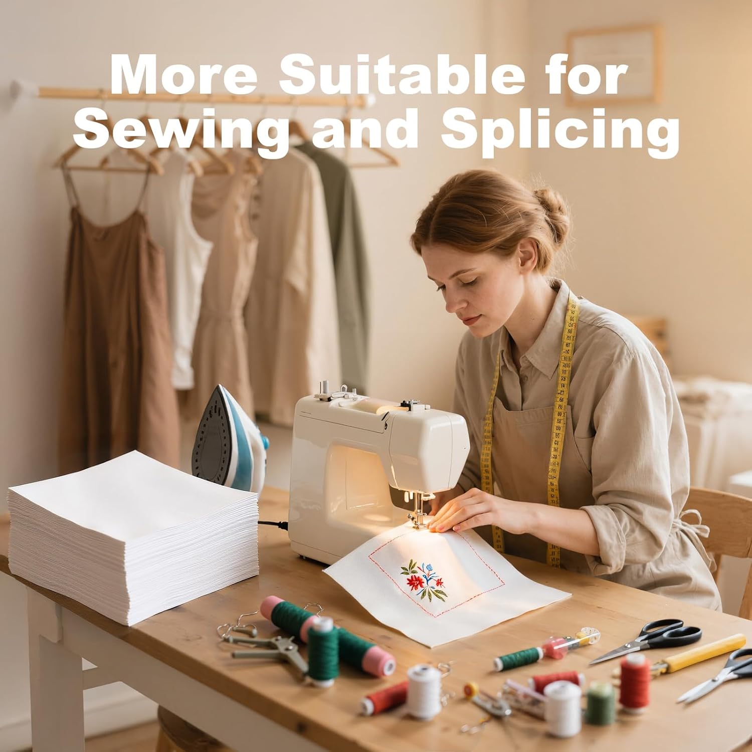 100 Pcs10x10 Inches Cotton Fabric Squares Precut Quilting Fabric Bundles Natural Cotton Fabrics Squares for DIY Beginners Sewing Craft(Natural)