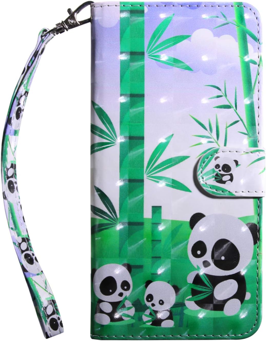 Huzhider Samsung Galaxy A50 2019 Phone Case, 3D Pattern PU Leather Wallet Case Flip Shockproof Shell Slim Fit Protective Cover for Samsung A50 2019 with Card Holder Magnetic Closure Stand - Panda