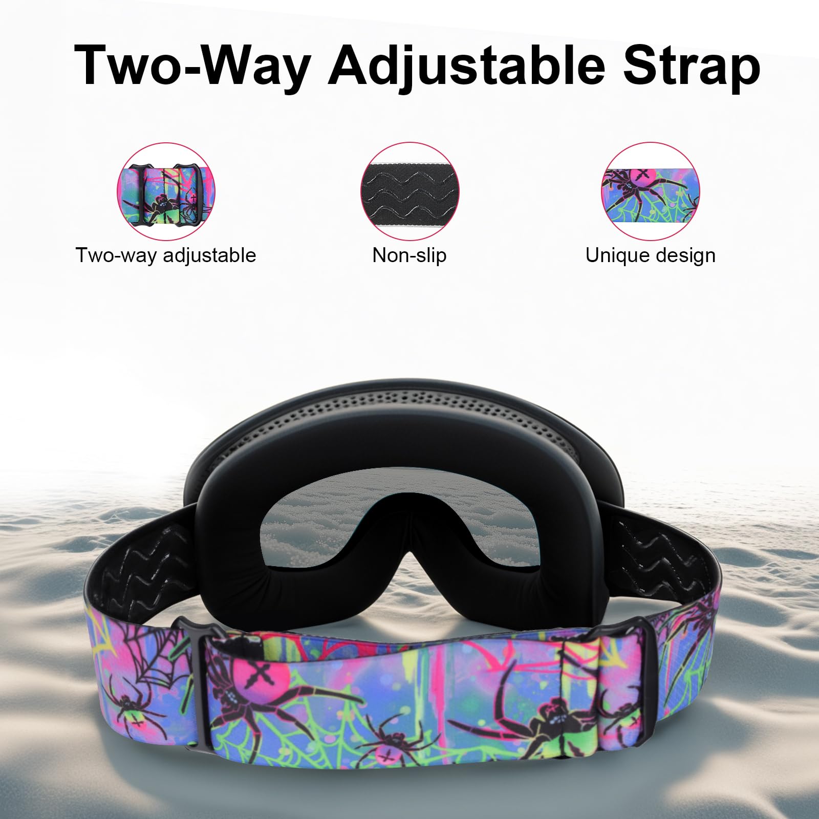 Gogle narciarskie dla dzieci, przeciwmgielne okulary snowboardowe z podwójną soczewką dla dzieci w wieku 6-14 lat, OTG, anty-100% UV 400, gogle śniegowe dla chłopców i dziewcząt, dla narciarzy