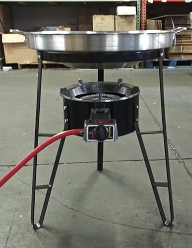 Miniatura 2 de Plancha cóncava grande de estilo mexicano de 22 pulgadas para cocinar al aire libre juego de wok de acero inoxidable quemador de propano adj Estufa