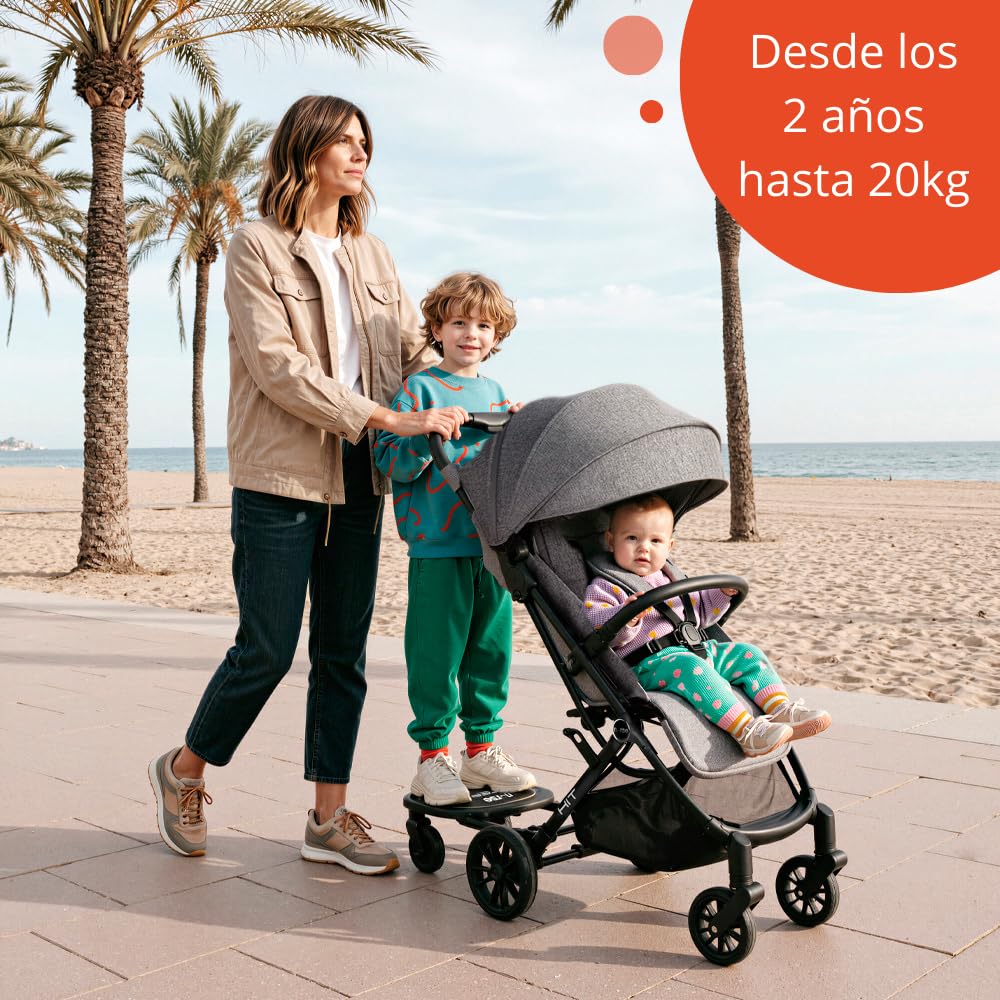 Nurse Step Plataforma Patín para Cochecito y Silla de Paseo, Universal hasta 20 kg, Antideslizante, Instalación Fácil sin Herramientas