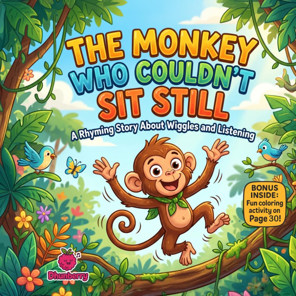 The Monkey Who Couldn’t Sit Still: A Silly Rhyming Picture Book About Wiggles, Listening, and Self-Control