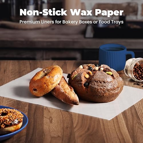 Miniatura 11 de Fit Meal Prep Paquete de 500 hojas de papel encerado de 10 x 10.75 pulgadas para alimentos, envolturas de papel sándwich precortadas entrelazadas a