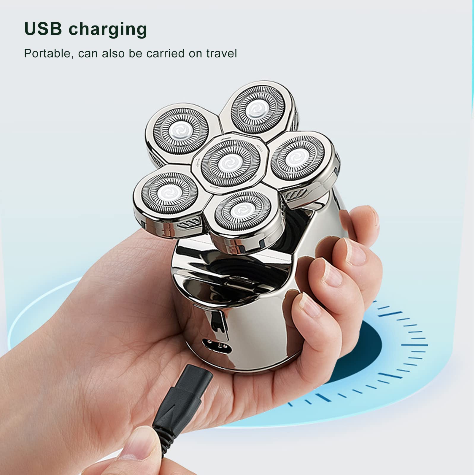 Dioche Rasoir électrique, 6 en 1, Rasoir électrique, Coupe-cheveux Rechargeable à Meulage Automatique, pour Hommes