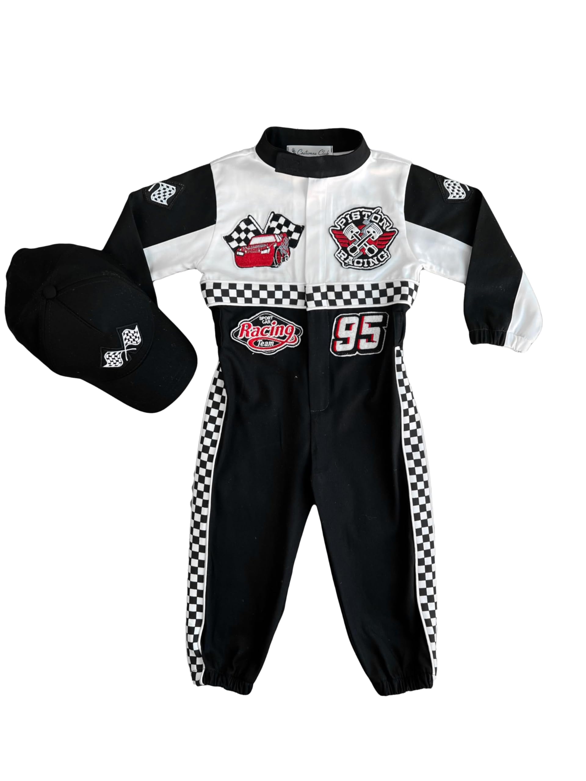 Costumes Club Personalized Handmade Race Car Driver Costume for Toddlers (2T, Black) — image 1