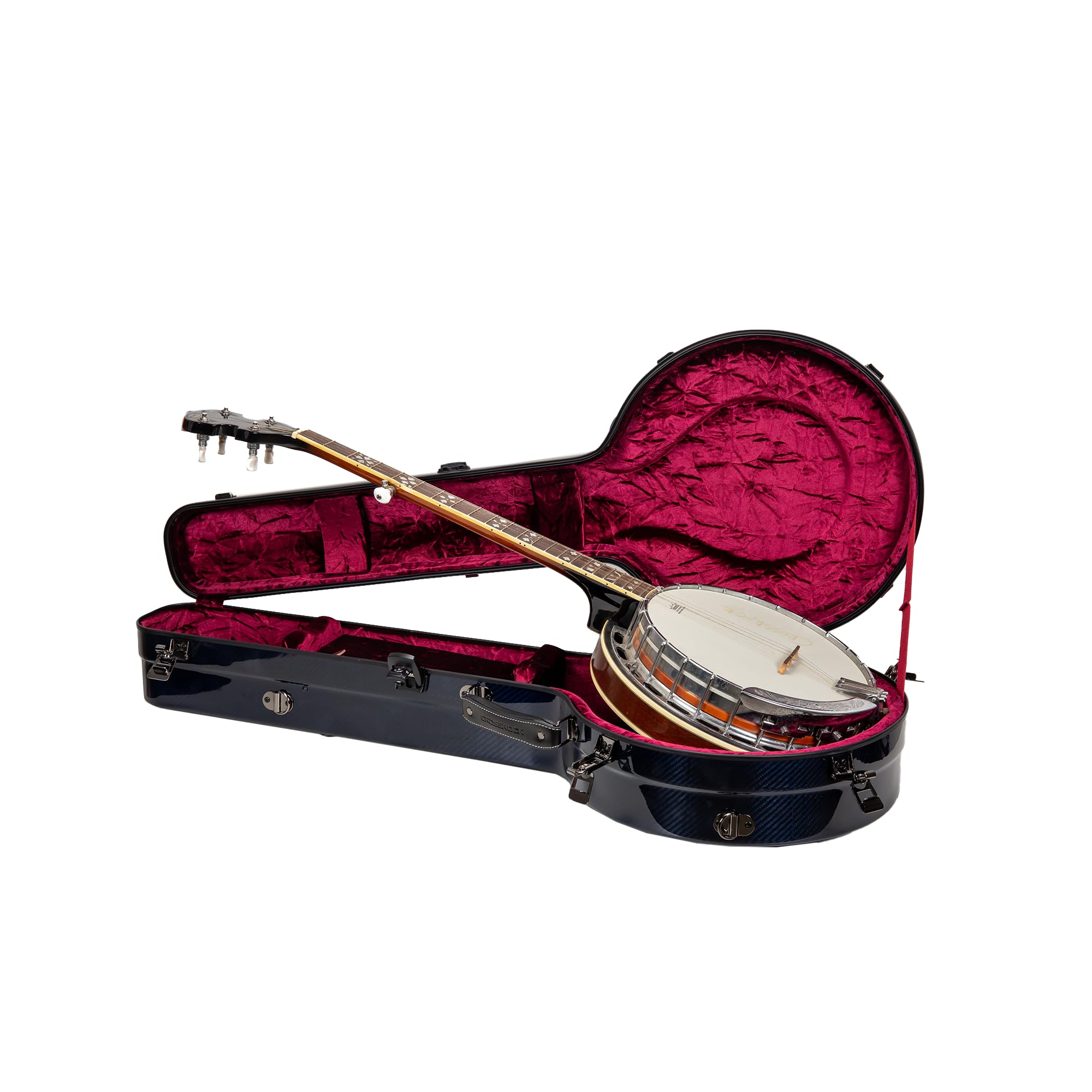 Crossrock Air Carbon Flight Case – pasuje do Mastertone i większości 5-strunowych stylów rezonatora Banjos, łącznie z pokrowcem ochronnym, paskami do plecaka, zamkiem TSA, niebieski (CRF6030MBJBL)