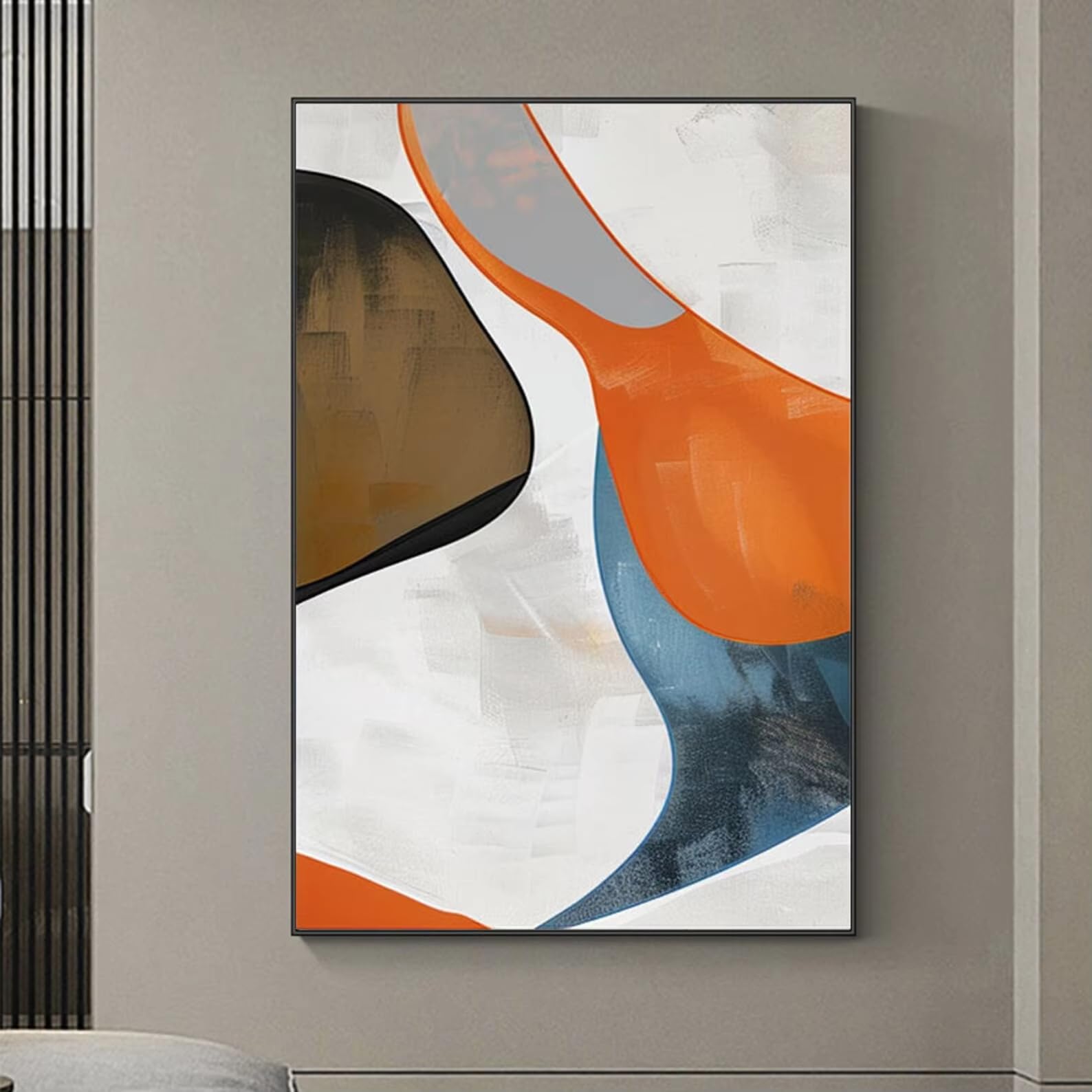 Awtrhfc No Frame Abstract Canvas Wall Art Black And White Modern Painting For Living Decor(80X120cm(31X47in)/No Frame)