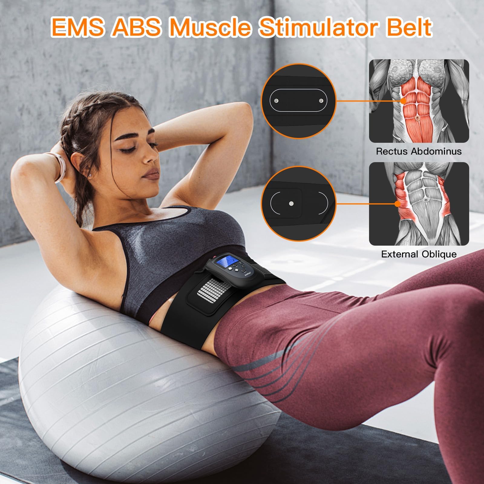Rutibo EMS Elettrostimolatore per Addominali, Cinture massaggianti ed elettrostimolatori
