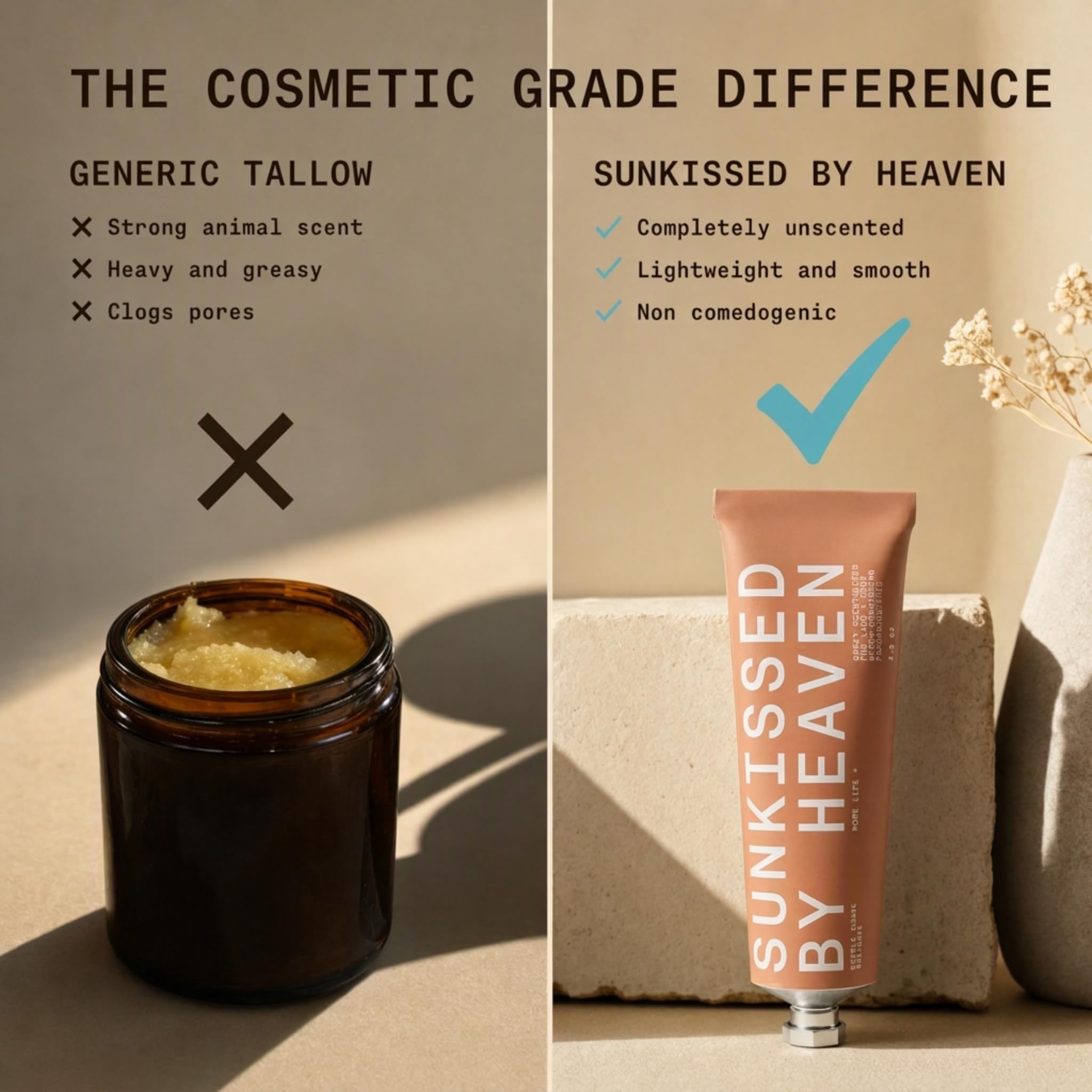 Jay Alvarrez Grass-Fed Tallow Moisturizer Face Balm with Honey & Jojoba, 2.5 oz