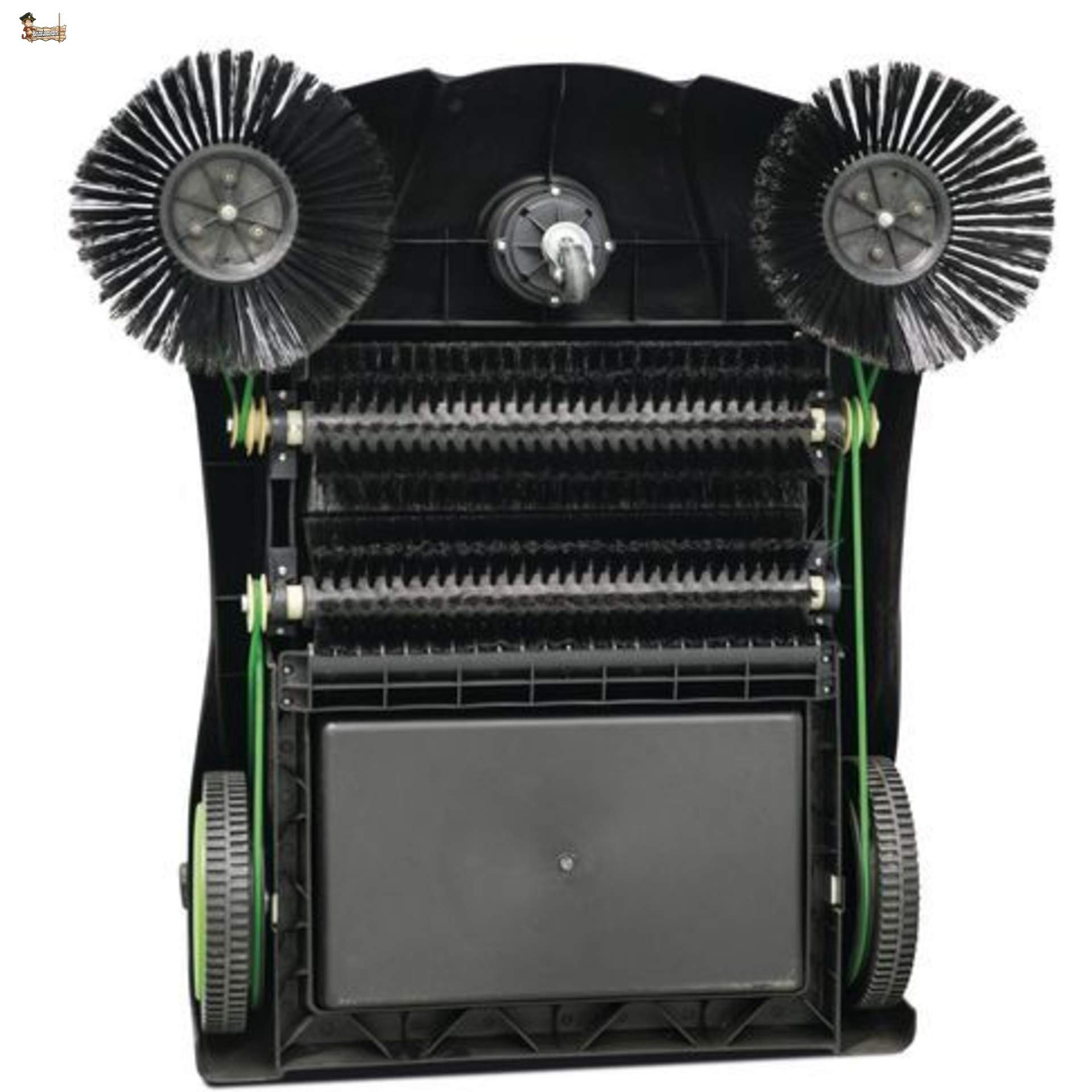 BricoLoco Kehrmaschine, manuell, für Garten, Laub, Terrasse, Wege, Außen- und Innenbereich, mechanisch, Komfort vor Besen oder Bürsten, Made in Germany, Multidirektional