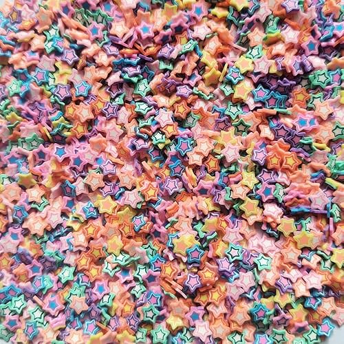 Mo Sheng Accessory 1.41 oz Mini Fimo Polímero Estrellas Rebanadas Arte Diseño Encantos Suministros Rebanadas de Arcilla DIY Artesanía (Estrellas)