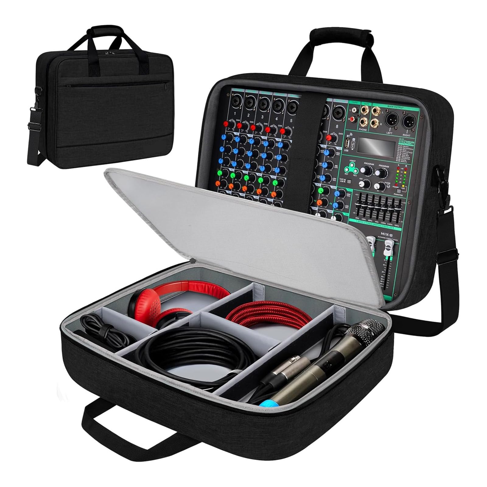 Custodia comfort professionale con registrazione sottile che evidenzia scomparti portaoggetti rinforzati e custodia per attrezzi trasportabile dal piano ergonomico