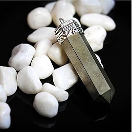Sugandha Wellness Pyrite Healing Crystal Necklace - Wealth & Protection Pendant. Abundance, Prosperity & Luck Magnet. Jewelry Gift for Yoga, Meditation & Reiki