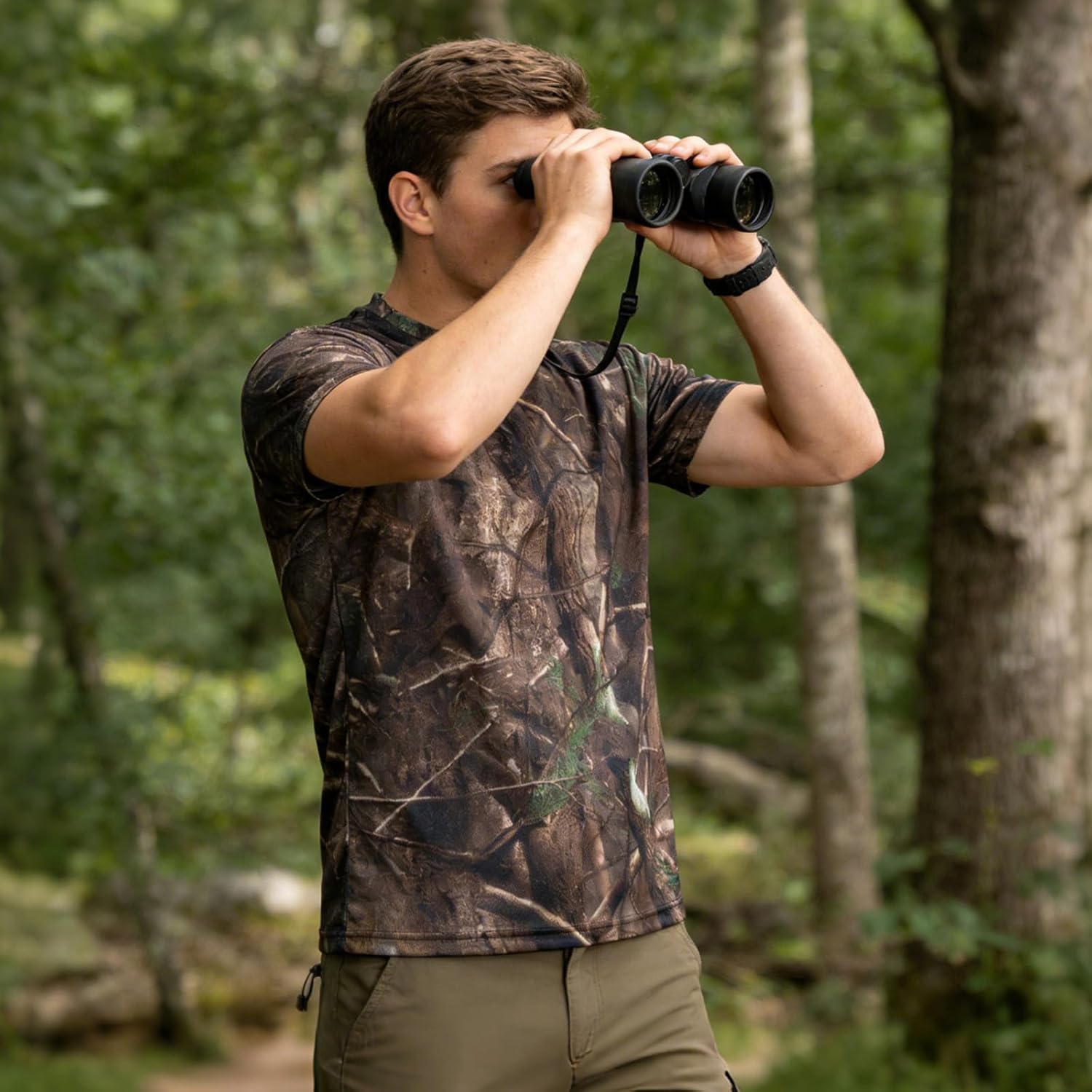Camo Shirts for Men,3pcs Camouflage Short Sleeve Hunting T Shirt Lightweight Essentials Fishing Hiking Tee
