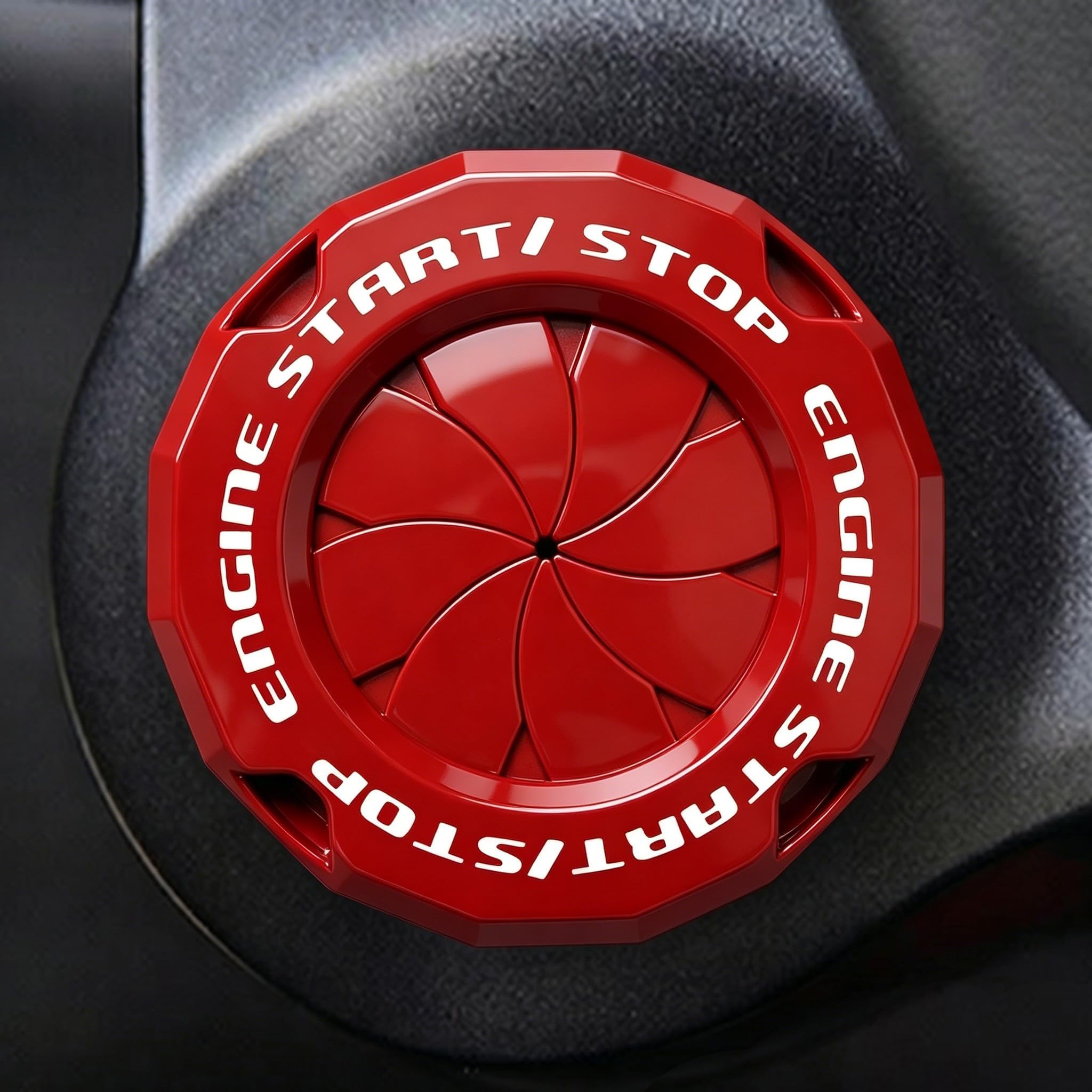 Rotary Push Start Button Cover, Car Engine Push to Start Stop Accessories, Auto Ignition Switch Cover, Cool Motorcycle Car Decor Gift for Christmas New Years Birthday, Red