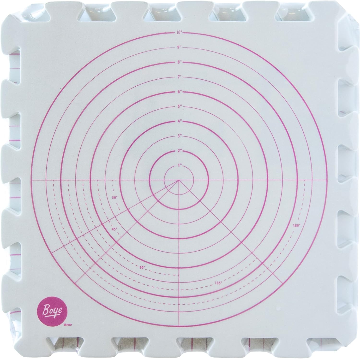 Boye 42-40166 Circular Interlocking Crochet and Knitting Blocking Boards, 12" x 12", Multicolor, 4pcs
