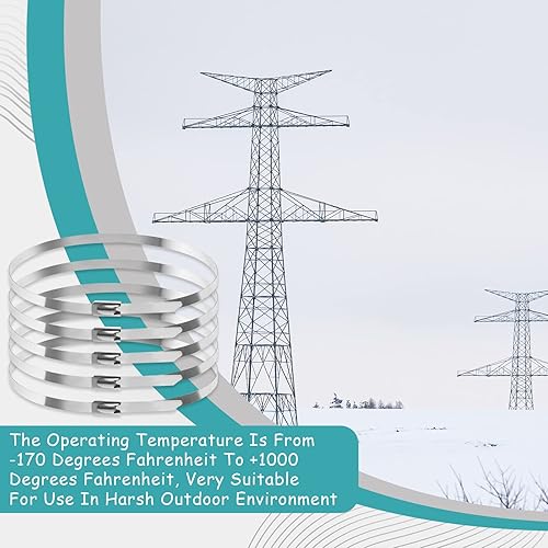 Miniatura 6 de 500 bridas de metal de acero inoxidable 304, resistentes autobloqueantes, resistentes a la tracción de 220 libras, adecuadas para envolver escapes,