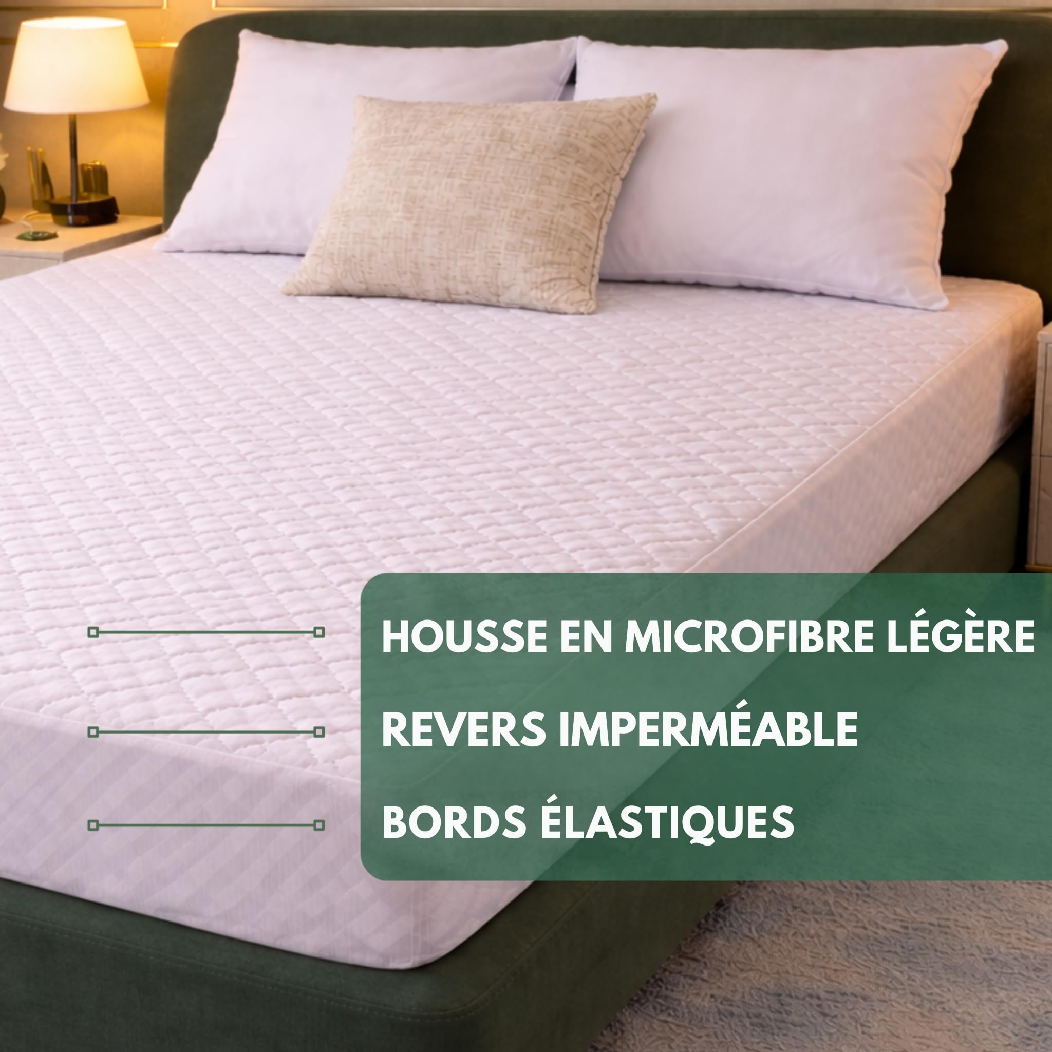 HOME STILL Protège-Matelas imperméable 140x200x30 cm, matelassé Confortable, Tissu Microfibre Respirant, Membrane polyuréthane étanche, Maintien Parfait