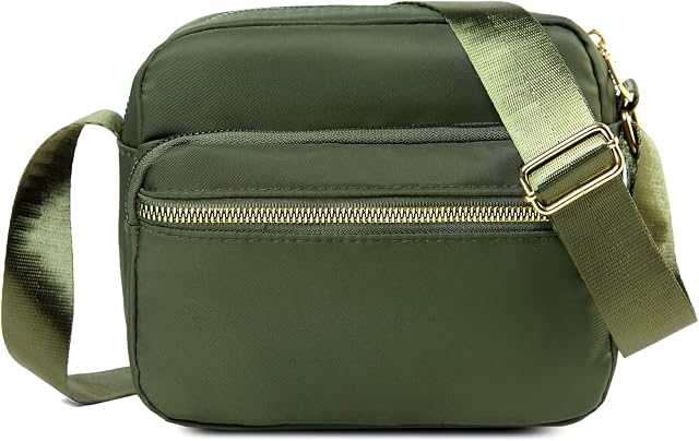 Hanaso Women Cross Body Bag Small Multi-Pocket Nylon Waterproof Shoulder Handbag Casual Travel Purse for Ladies Girls Daily Use