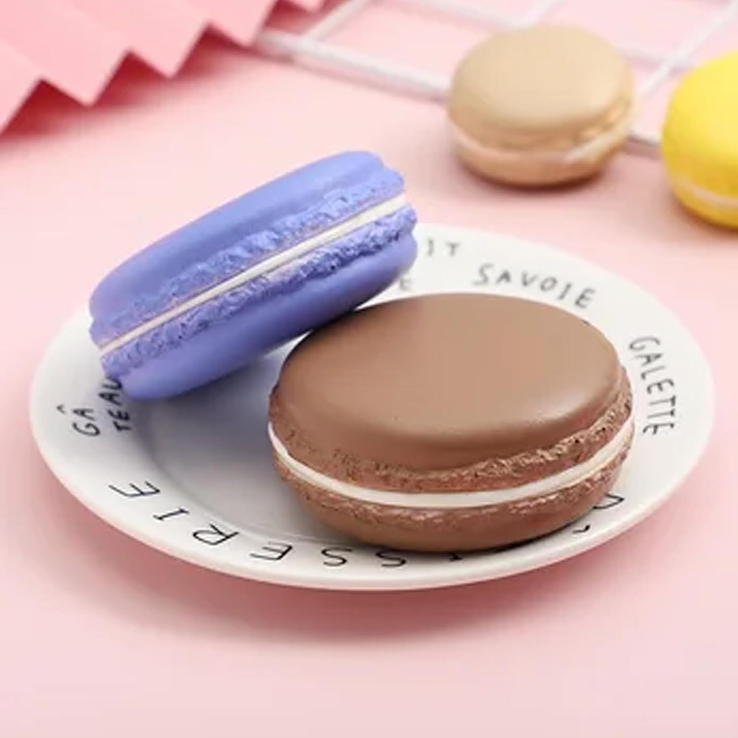 24 Pieces Realistic Artificial French Macaroons Cookies,Fake Marcaroon Cake Mini Artificial Marcaron Bread for Coffee Shop Home Wedding Decoration,2inch