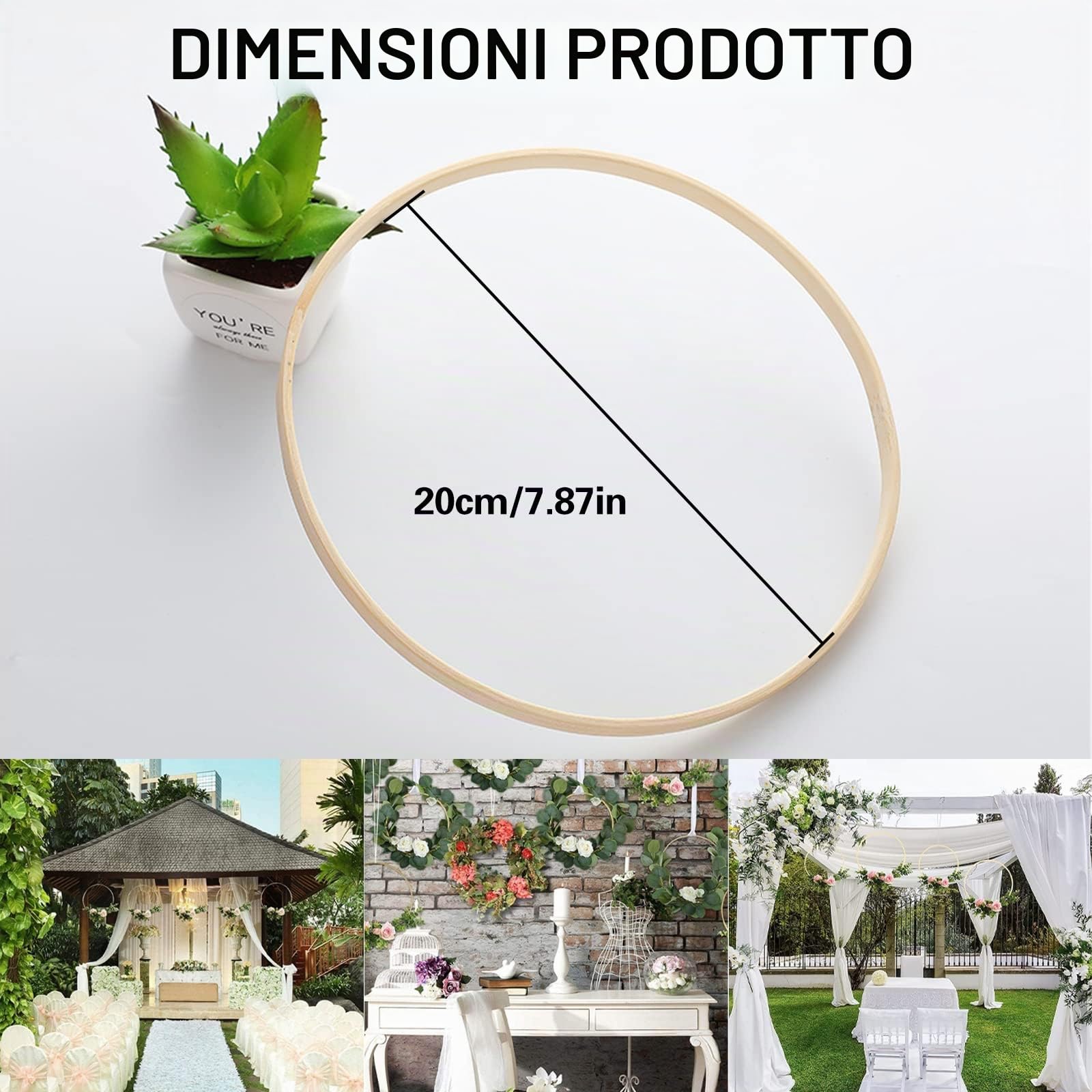 Set di 6 anelli da 20 cm, per fai da te, acchiappasogni e decorazioni da parete