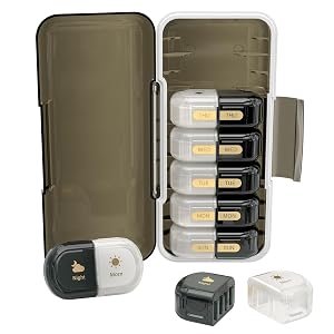 Weekly Pill Organizer 2 Times a Day Moisture-Proof Detachable Compartments AM PM Pill Box 2X 7 Day Travel