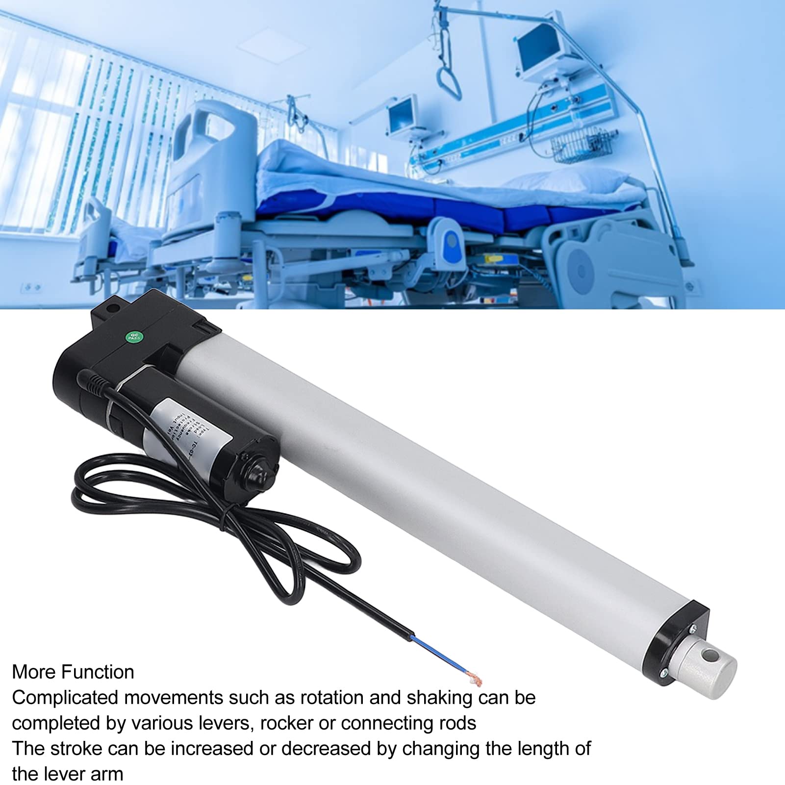 YWBL-WH Actuadores Eléctricos de Carrera de 3000N, 400mm, 660LBS, Actuador de Movimiento Lineal de bajo Ruido, Accesorio de Actuador Lineal (24V)