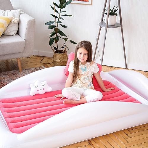 Miniatura 24 de Sleepah Cama de Viaje Inflable para Niños Pequeños Colchón de Aire Portátil para Niños con Protectores de Riel de Cama de Seguridad para Niños y