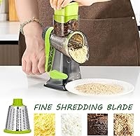 Vista 6 de Cheese Grater Rotary Cheese Grater,Versatile Cheese Shredder,Blades for Shredding, Grating, Slicing,Cheese Shredder with Suction Base and Cleaning