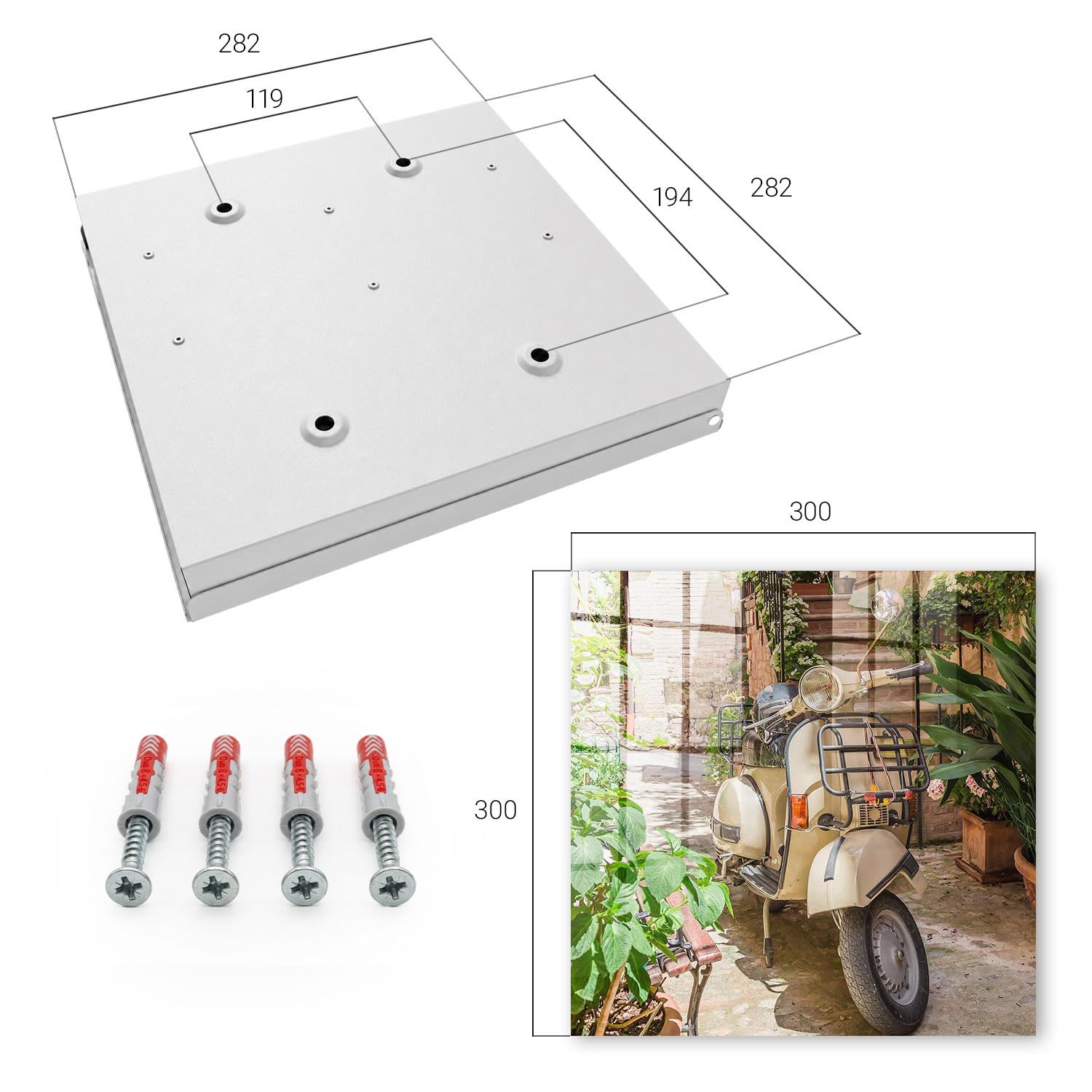Cassa 30x30 cm atmosfera italiana Porta Sinistra Bianco | Appendiabiti | Bacheca | Vetrinetta | Nicchia | Casellario | Armadio | Gancio | Quadro | Mobiletto | Contenitore | Supporto