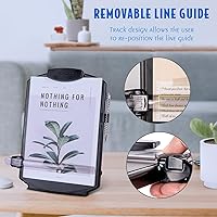 Vista 3 de EHO Soporte inferior ajustable para documentos con borde de estante de 0.197 in, soporte de papel portátil para leer, escribir, con clip, guía