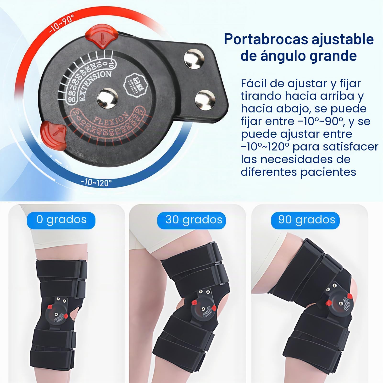 Rodillera Articulada Ajustable – ROM Controlado, Ligera, Soporte Post-Operatorio ACL/Menisco, Unisex Para Pierna Izquierda o Derecha