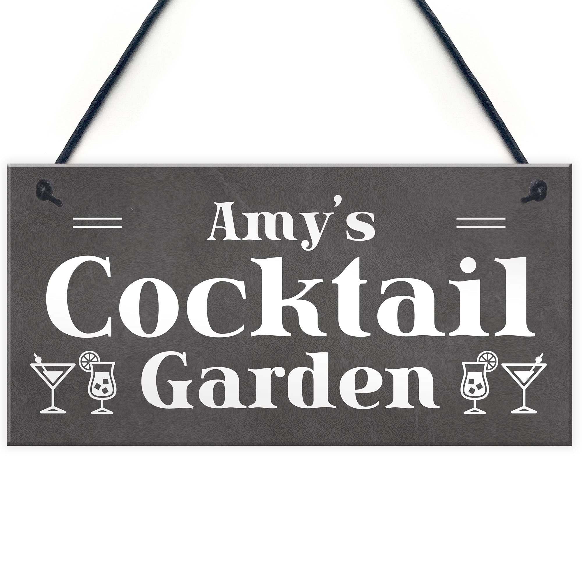 Personalised Cocktail Garden Sign Summerhouse Home Bar Sign Shabby Gift For Her