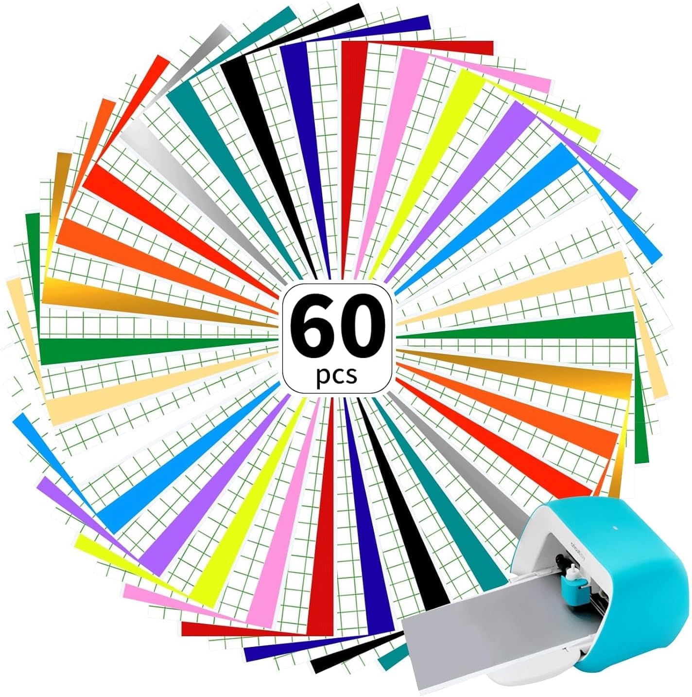 Smart Vinyl Permanent for CRI Cut Joy, 60 Sheets(5.5 x 12in) Craft Adhesive Vinyl, 30 Colors Vinyl Bundle Pack for Signs Stickers Decals Walls Doors & Windows