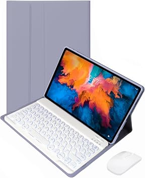 Keyboard Case for Lenovo Tab P11 2Nd Gen 11.5 Inch/Pad Plus 2023, Backlit Keys, Wireless Detachable Keyboard with Bluetooth Mouse,Purple