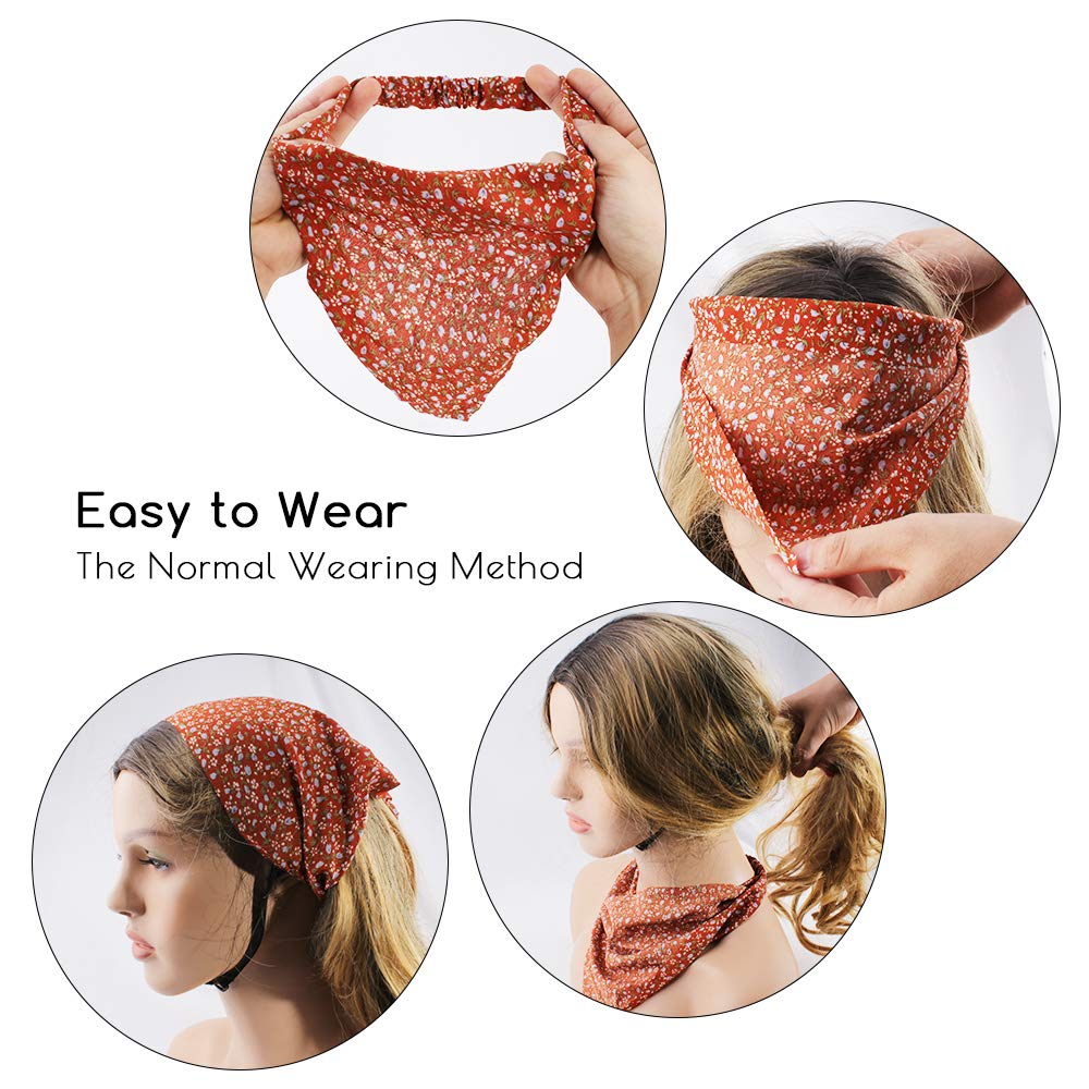 Amazon.com : TOBATOBA Floral Hair Scarf Headband 5 Pcs Hair  display picture 1