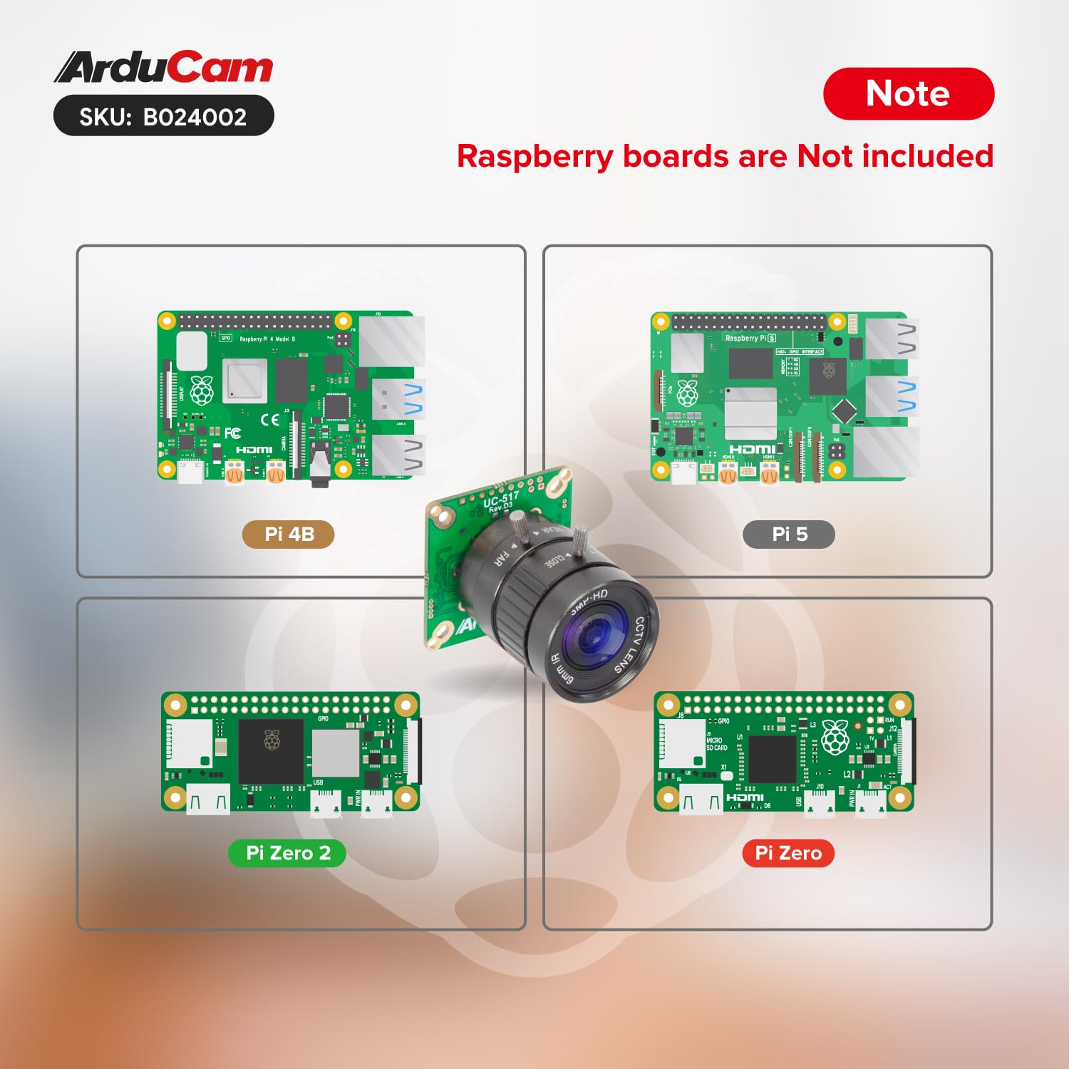 Amazon.co.jp: Arducam IMX477 Pi HQカメラ Raspberry Pi 5用、1/2.3