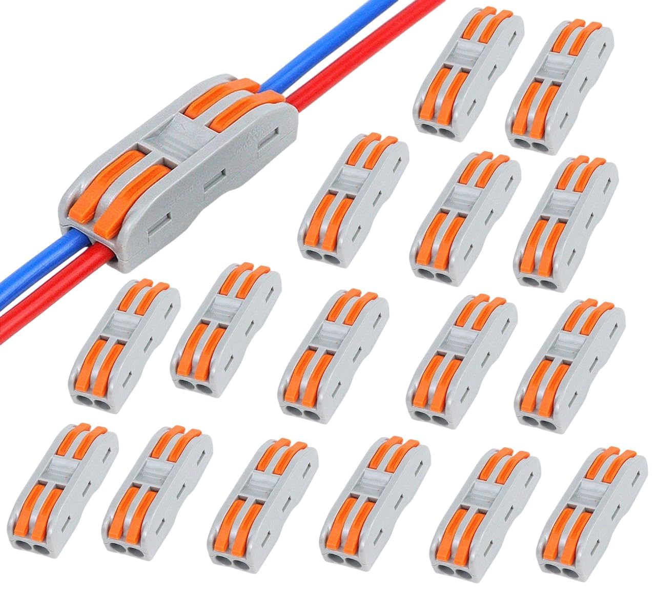 18 Pcs Lever Wire Cable Connectors 2 In 2 Out Compact Electrical Splice Connectors 24-12 AWG Quick Push Lock Wire Terminals Reusable Inline Wire Jointer For Home Wiring Use-image-35