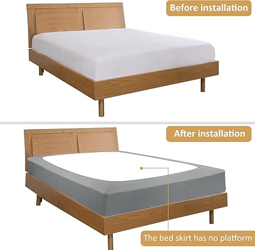 Miniatura 7 de PiccoCasa Funda de somier de tela elástica alrededor de 4 lados, sin arrugas para el hogar, funda de colchón elástica para colchones de hasta 14