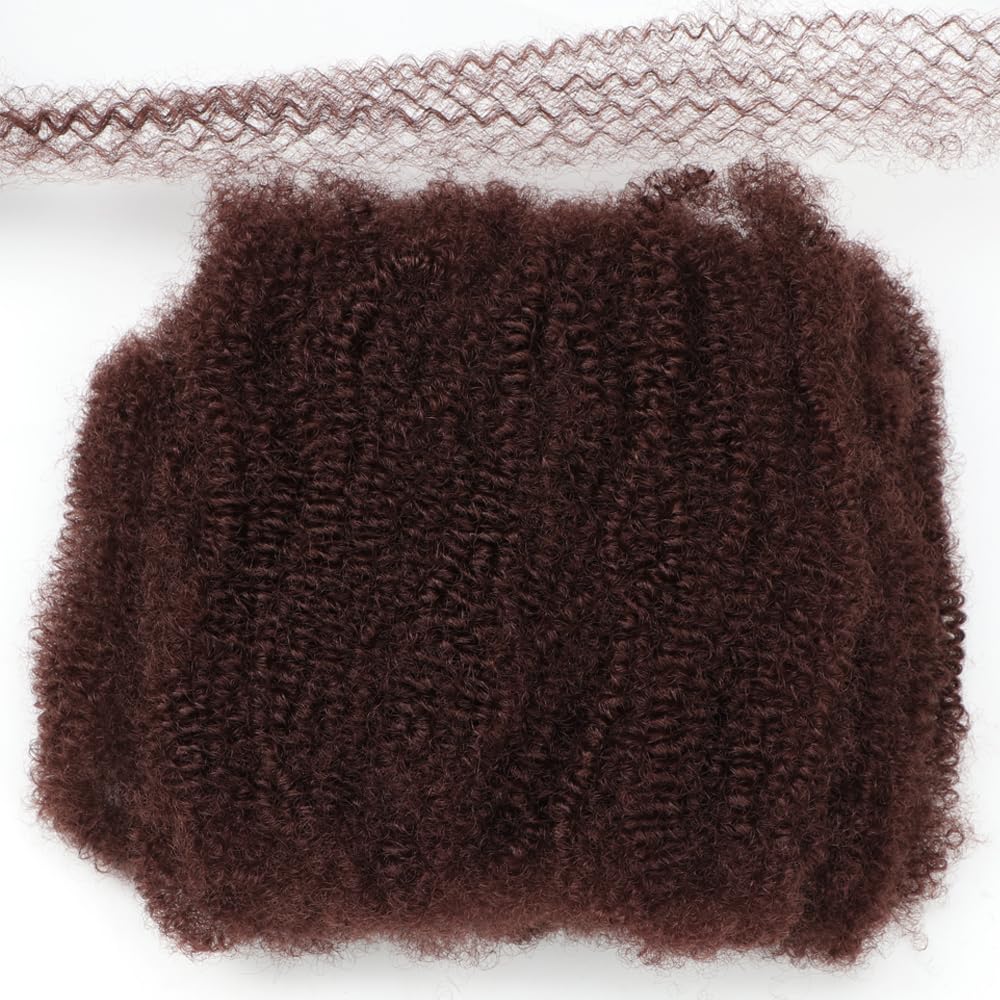 Afro Kinky Bulk Blend Human Hair 18 Inch 100 Gram Afro Kinky-Curly Blend Hair Bulk for Mini Twist Dreadlock Extensions Micro Locs Repair Soft 4C Curly for Braids (33#)