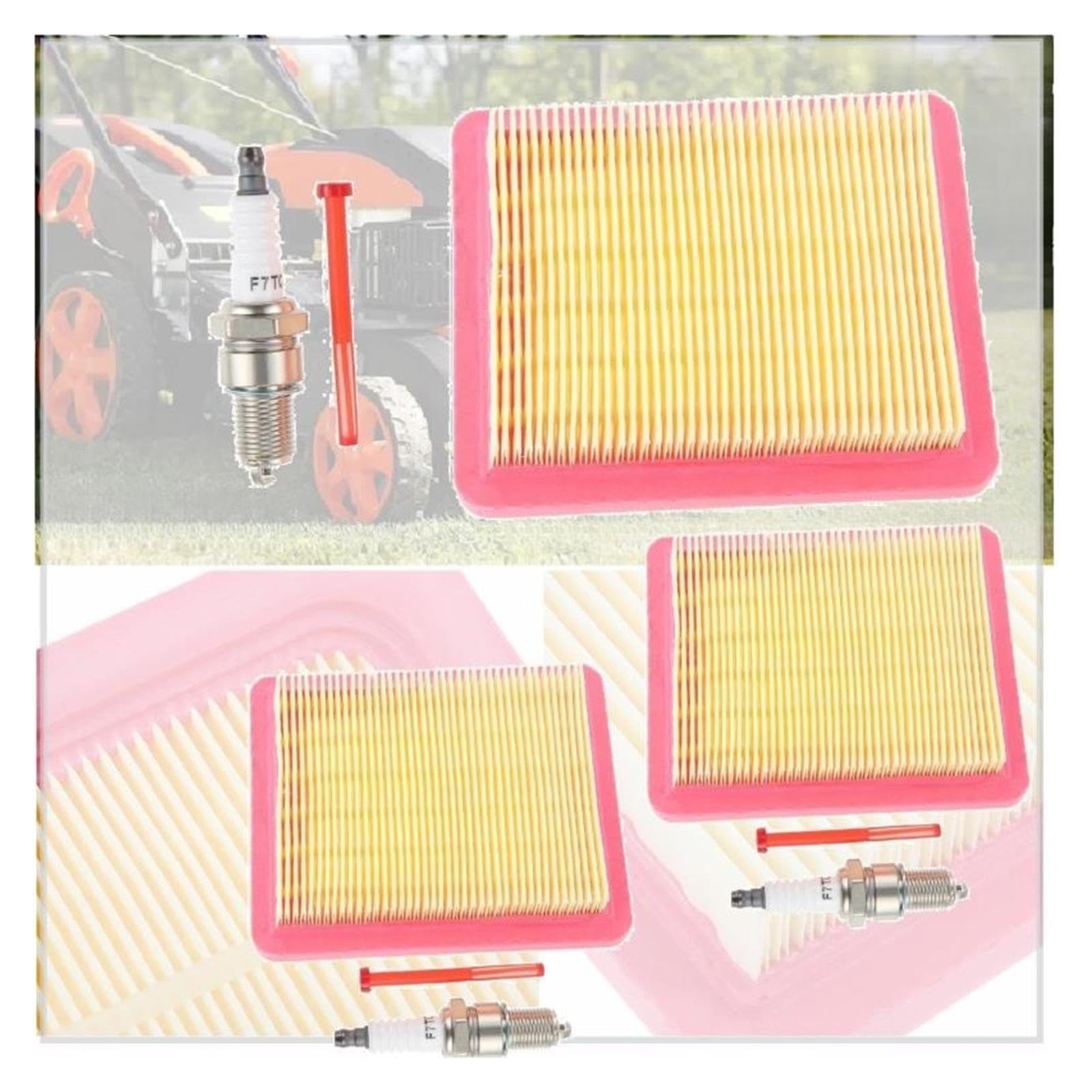 3 Juegos De Filtro De Aire for Cortacésped, Filtro De Combustible Y Kit De Bujías, Reemplaza 17211-Z8B-901, 16952-Z8B-000, Compatible Con Honda GCV160, GCV160A0, GCV160LA0, GCV170