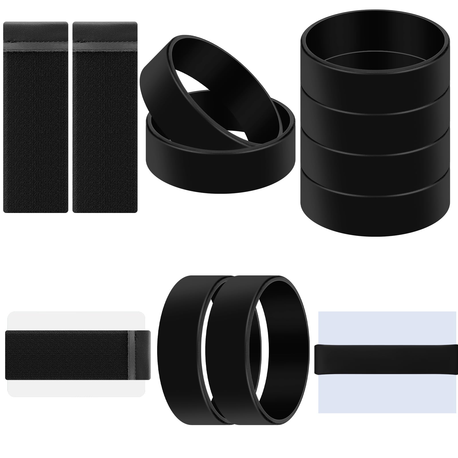 10 Pcs Minimalist Wallets Set for Cash Cards 2 Silicone Elastic Wallets Bands 8 Pack Rubber Money Clip Credit Card Holder with Leather Tab Black Replacement Bands for Men Women-image-42