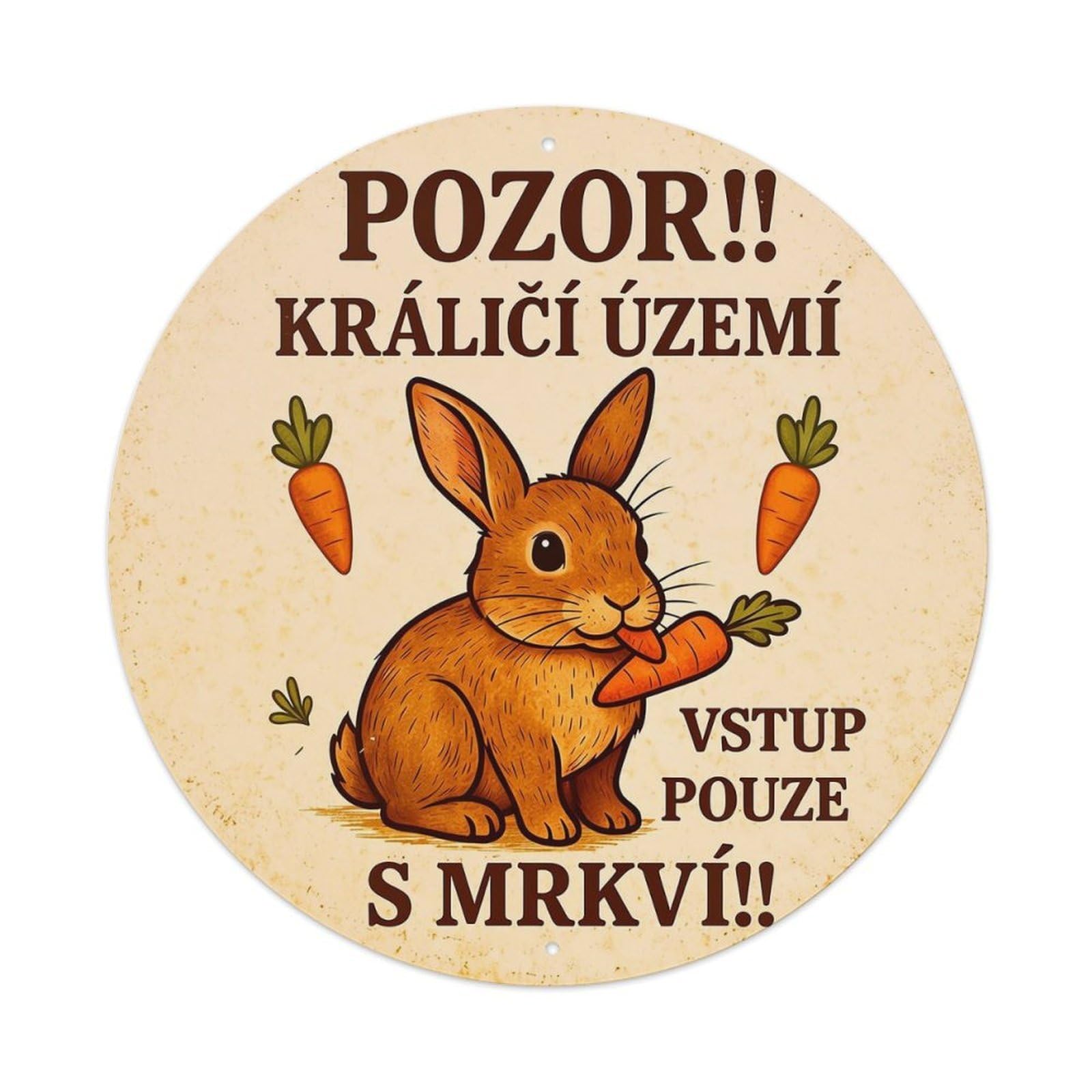 Rabbit Carrot Warning Sign Art Tin Sign Metal Poster Vintage Metal Signs for Home Man Cave Bar Cafe Kitchen laundry room Wall Decorations Gift 8x8Inch