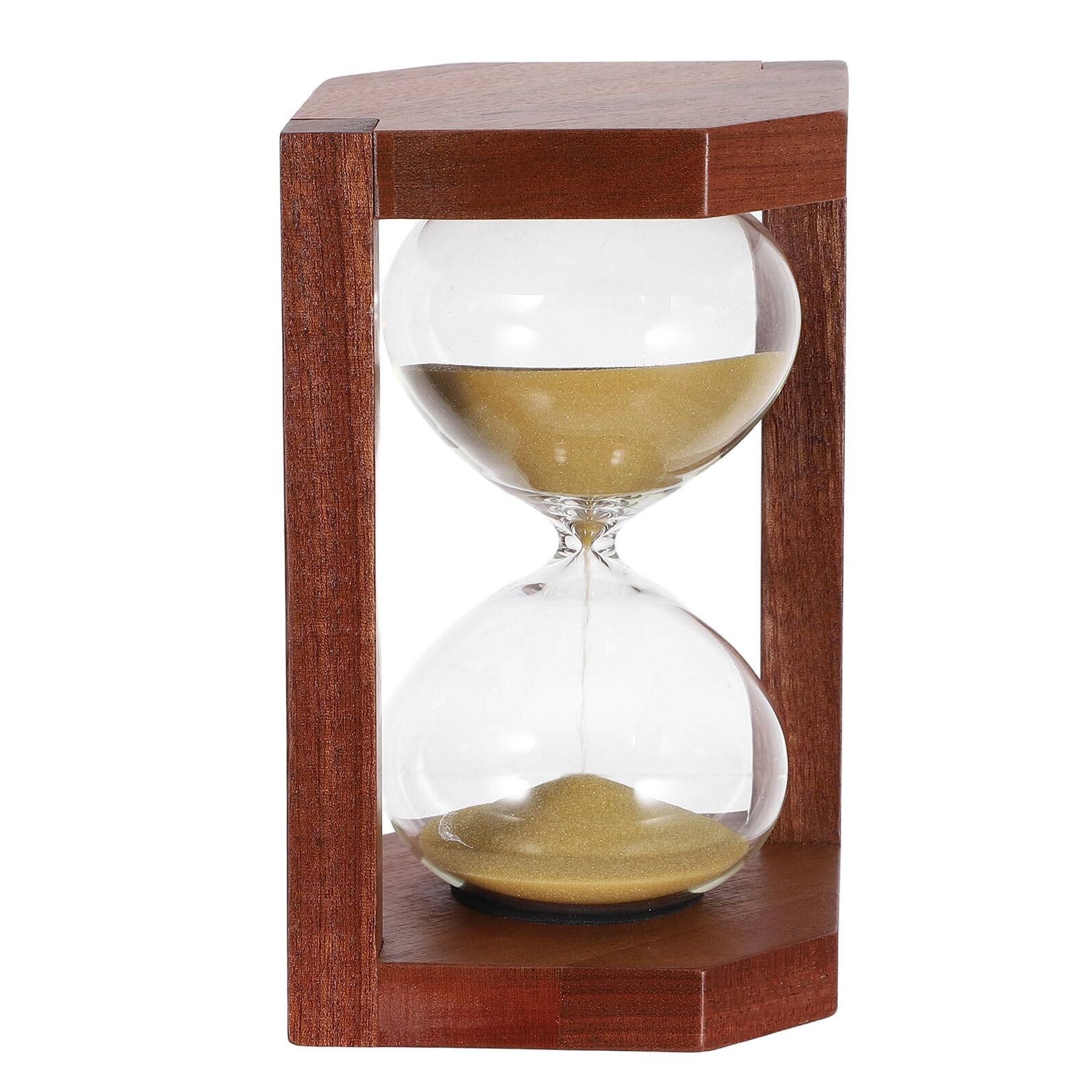 Reloj de Arena Retro de 15 Minutos Marco de Madera y Cristal, Temporizador Silencioso para Escritorio, Hogar y Oficina, Adorno Creativo para Cocina y Gestión de Tareas
