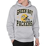 Junk Food Clothing x NFL - Green Bay Packers - Team Helmet - Unisex Adult Pullover Fleece Hoodie for Men and Women - Size Large , Grey