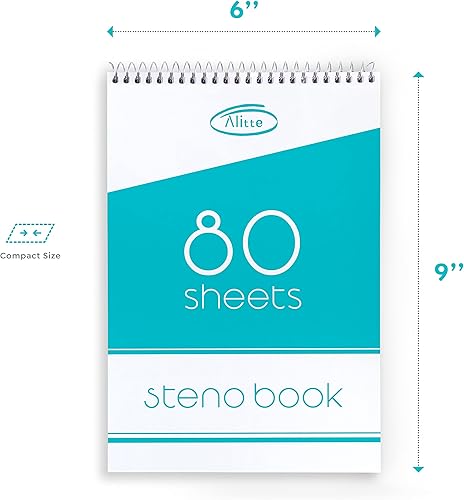Miniatura 3 de Steno Pads - Paquete de 3 blocs de escritura en espiral superior de 6 x 9 - para el trabajo, la escuela y el hogar - Páginas fáciles de arrancar -